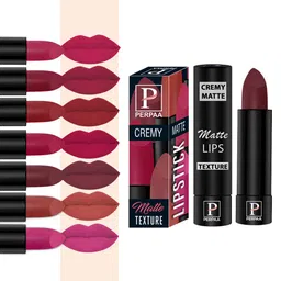 PERPAA Set Of 8 Creamy Matte Lipsticks With Jojoba Oil - 3.5g Each-image-103