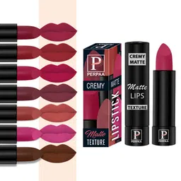 PERPAA Set Of 8 Creamy Matte Lipsticks With Jojoba Oil - 3.5g Each-image-5