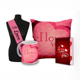 ME & YOU Pink & Red 4 Pieces I Love You Printed Valentine's Day Gift Sets-image-42