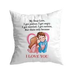 ARTBUG White & Pink Printed Square Pre-Filled Cushion With Filler-2