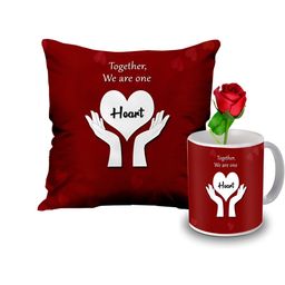 ME & YOU Red & White 3 Pieces Printed Home Gift Set-image-74