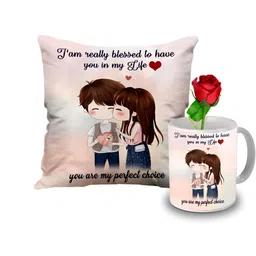 ME & YOU Pink and Red 3 Pieces Cushion Rose & Mug Gift Set-18