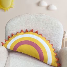 Smartsters Yellow & Pink Printed Semi-Circle Pre-Filled Cushion-image-26