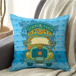 Indigifts Good Luck Graphic Truck Print Pre-Filled Cushion Cover-55