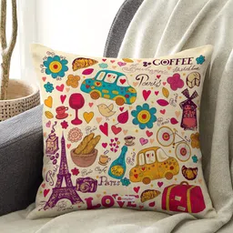 Indigifts Multicolor Abstract Printed Cushion With Filler-10