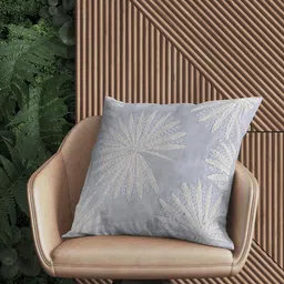 SHADES of LIFE Blue & White Embroidered Cotton Cushion-image-89