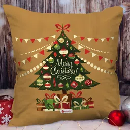 Indigifts Brown & Green Graphic Printed Cushion Cover with Filler-image-82