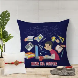 The Purple Tree Red Rakhi With Printed Cushion & Roli Chawal-image-1