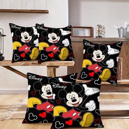 Kuber Industries Kids 5 Pieces Disney Mickey Print Cushion Covers-80