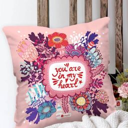 Indigifts Pink & Red Printed Pre-Filled Cushions-image-7