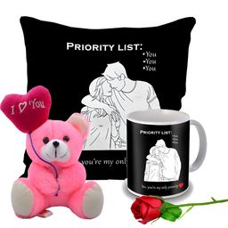 ME & YOU Black & White 4 Pieces Printed Valentine Gift Set-image-41