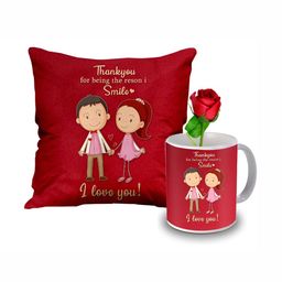 ME & YOU Red & White 3 Pieces Printed Home Gift Set-image-76