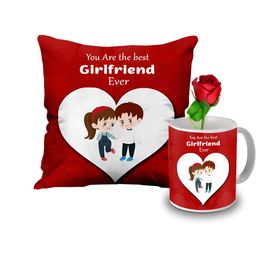 ME & YOU Red & White 3 Pieces Cushion Rose & Mug Gift Set-image-108