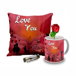 ME & YOU Red & White 4 Pieces Printed Valentine's Gift Set-image-100