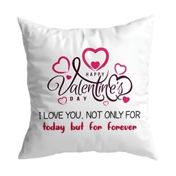 ARTBUG White & Red Printed Square Filled Cushion With Cover-38