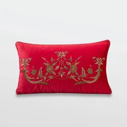 Mirooh Red Embroidery Pre-Filled Cushions-29