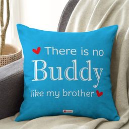 Indigifts Blue & White Printed Square Cushion With Filler-16