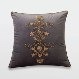 Mirooh Charcoal Embroidered Pre-Filled Cushion-46