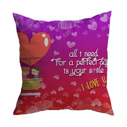 ARTBUG White & Purple Printed Square Pre-Filled Cushion With Filler-19