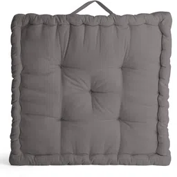 Encasa Homes Grey Solid Square Floor Cushions-54