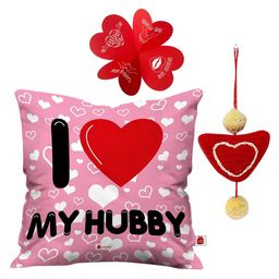 Indigifts Set Of 4 Pink I Love My Wife Husband Valentines Day Gift Set-9