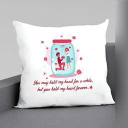 ARTBUG White & Red Printed Square Pre-Filled Cushion image 5