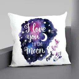 ARTBUG White & Violet Printed Square Pre-Filled Cushion image 5