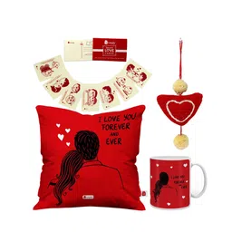 Indigifts Red Pack of 4 Love Quote Valentines Day Gift Set-22