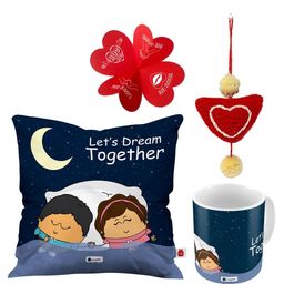 Indigifts Set of 4 Navy Blue & White Valentines Day Home Gift Set-36