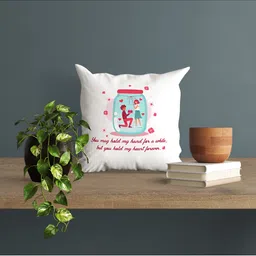 ARTBUG White & Red Printed Square Pre-Filled Cushion image 2