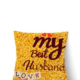ARTBUG White & Yellow Printed Square Pre-Filled Cushion With Filler image 4