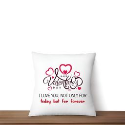 ARTBUG White & Red Printed Square Filled Cushion With Cover image 4