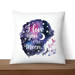 ARTBUG White & Violet Printed Square Pre-Filled Cushion image 2