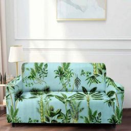 cortina Blue Floral Polyester 73x57 Inch 2 Seater Sofa Cover-picture-49