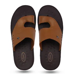 Action Plus Men Tan & Black Slippers-32