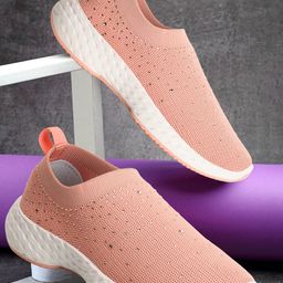 Carlton London sports Women Textured Embellished Lightweight Slip-On Sneakers-16