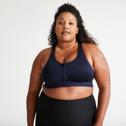Sports Bra High Support with Zip - Blue-image-21