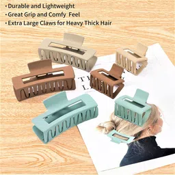Krelin Set of 6 Rectangular & Square Matte Claw Clips image 1