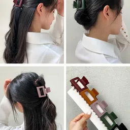 FIMBUL Women Set of 6 Square Shape Claw Clip image 4