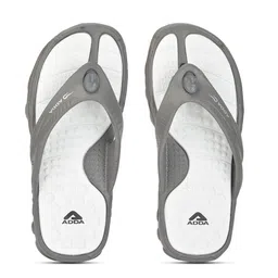 Adda Men Grey & White Rubber Thong Flip-Flops-image-91