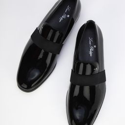 Louis Philippe Men Black Solid Formal Slip-On Shoes-image-63