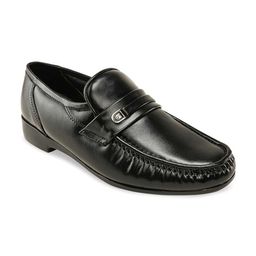 Regal Men Black Solid Leather Formal  Slip On Shoes-image-72