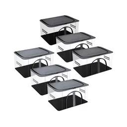 Kuber Industries Grey & Transparent 6 Pieces Multi-Utility Organisers-36