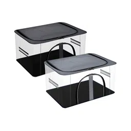Kuber Industries Grey & Black 2 Pieces Multi-Utility Organisers-image-21