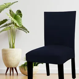 HOUSE OF QUIRK Set Of 2 Navy Blue Stretch Protector Seat Slipcover-20