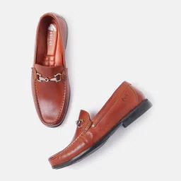 GABICCI Men Textured Leather Lightweight Durable Formal Loafers-image-17