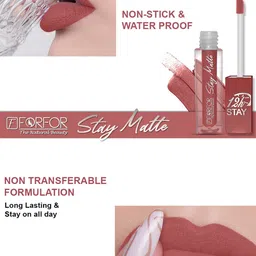 FORFOR Set of 4 Stay Matte Waterproof & Long Lasting Mini Liquid Lipsticks - 2.5 ml each image 2