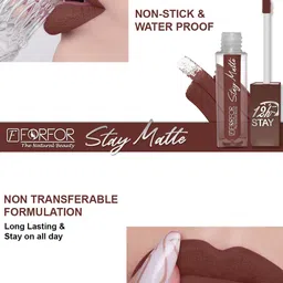 FORFOR Set of 4 Stay Matte Waterproof & Long Lasting Mini Liquid Lipsticks - 2.5 ml each image 4