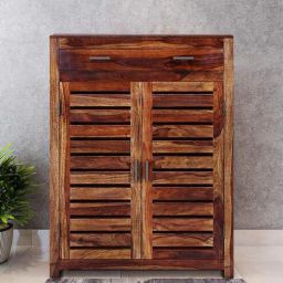 woodsworth from pepperfry Stigen Sheesham Wood Shoe Cabinet In Scratch Resistant Provincial Teak Finish-picture-47