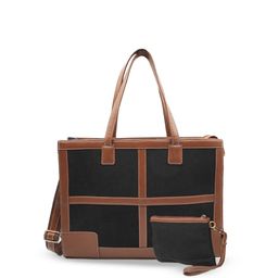 Womanix Oversized Structured Tote Bag with Applique image 2